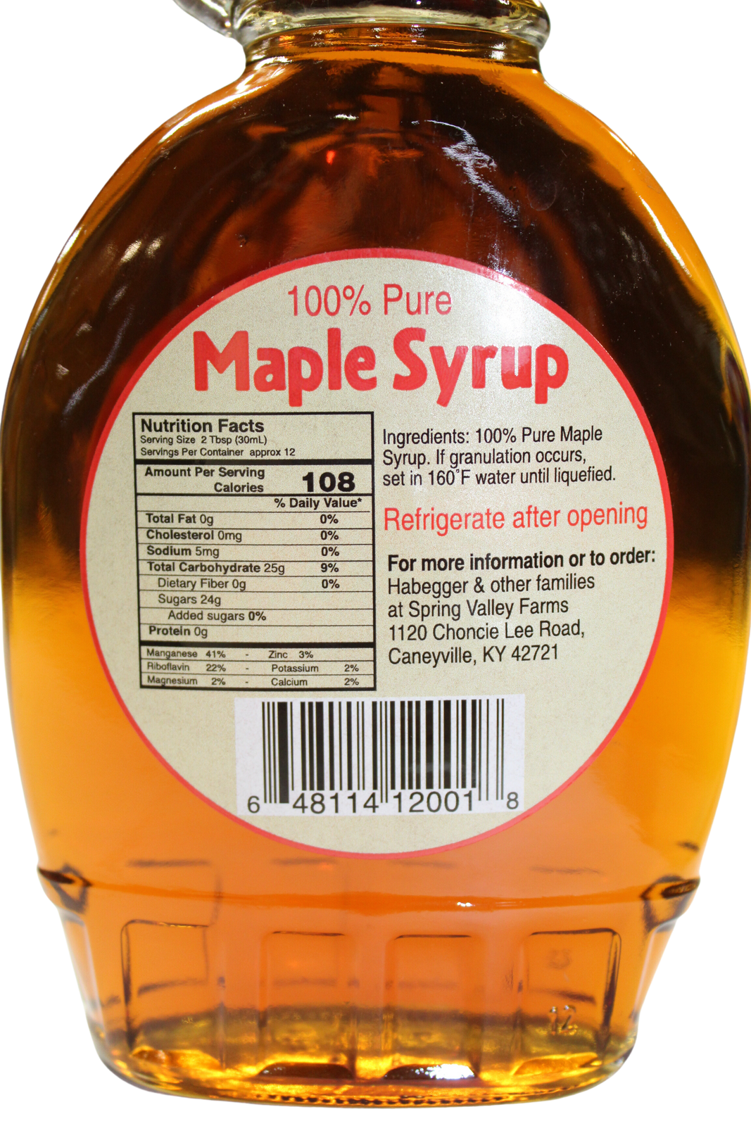 Spring Valley Farms 100% Pure Maple Syrup